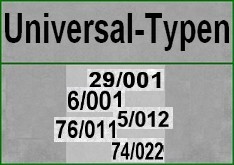 Universaltypen/ Nummernvergaser