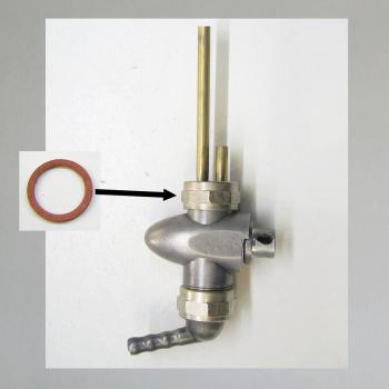 Benzinhahndichtung, Dichtung für Benzinhahn: Fiberdichtring f. Hahn mit Überwurfmutter M20x1 Überwurfmutter (BMW-Everbest, Oben)