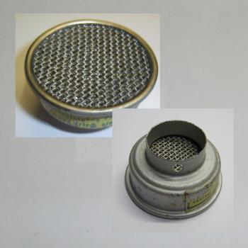 HUMMEL Blech-Luftfilter, offen, einfache Ausführung, Steckanschluss 23,5mm/ Aussendurchmesser 46mm---neu aus Altbestand---