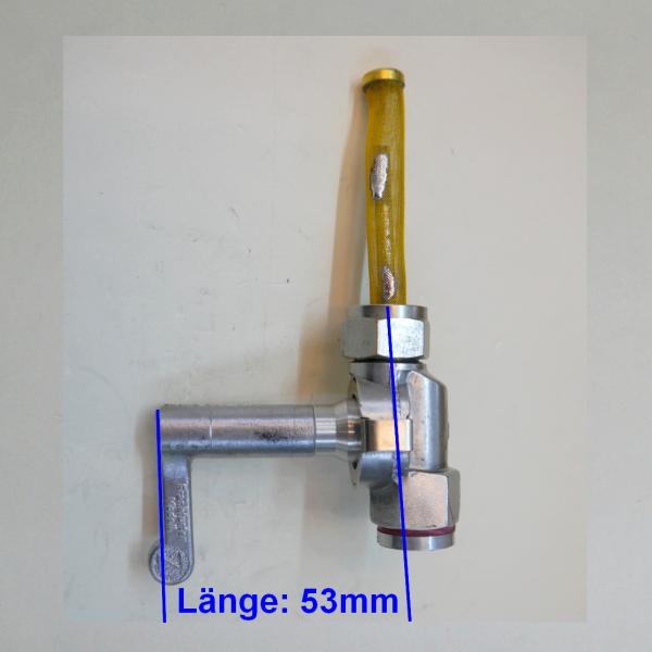 AW-Frankfurte Modell---Spezialhahn Benzinhahn für Zündapp S-Modelle (200S, 201S, 175S, 250S, 251S)---53mm Bedienlänge---