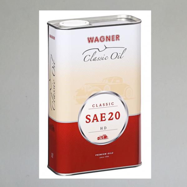 Wagner Classic SAE 20 HD (Legiertes Einbereichs-Motoröl für den Betrieb mit Ölfilter)---1 Liter---