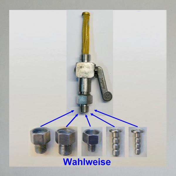 Everbest ("Würfelhahn") Benzinhahn mit Reserve, Doppelfilter und 2 Gewinden: Tankseitig 1/4 Zoll ---Ablaufseitig: nach Wahl
