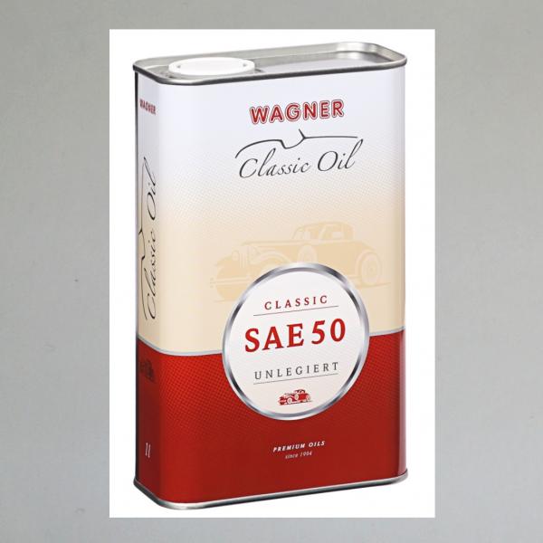 Wagner Classic SAE 50 HD (Legiertes Einbereichs-Motoröl für den Betrieb mit Ölfilter)---1 Liter---