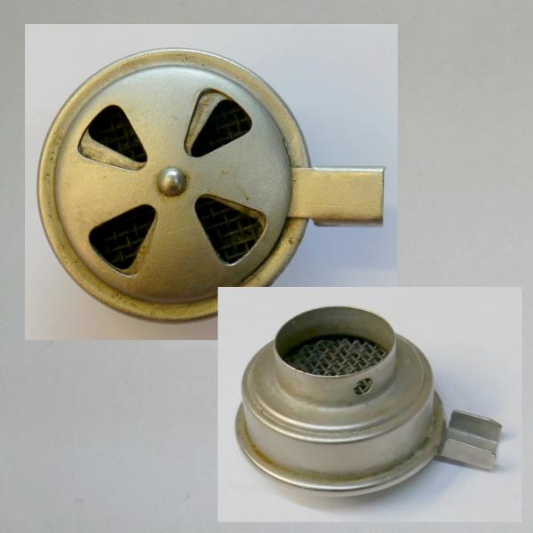 HUMMEL Blech-Luftfilter, mit Klappe, Steckanschluss 23,5mm/ Aussendurchmesser 40mm---neu vernickelt---