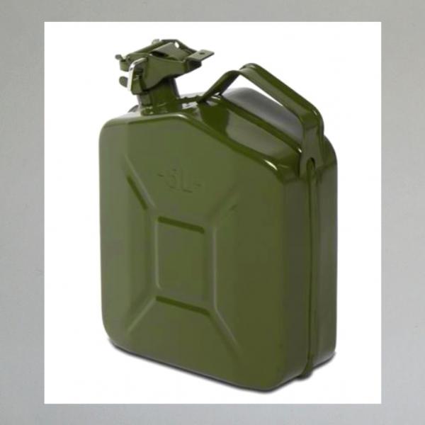Blechkanister, Reservekanister, Reservetank 5 Liter, olivgrün, natogrün glänzend