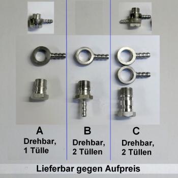 Benzinhahn AW "Systemhahn": 2-Filterhahn---tankseitig M16x1 links mit Überwurfmutter (Re/Li Gewinde)