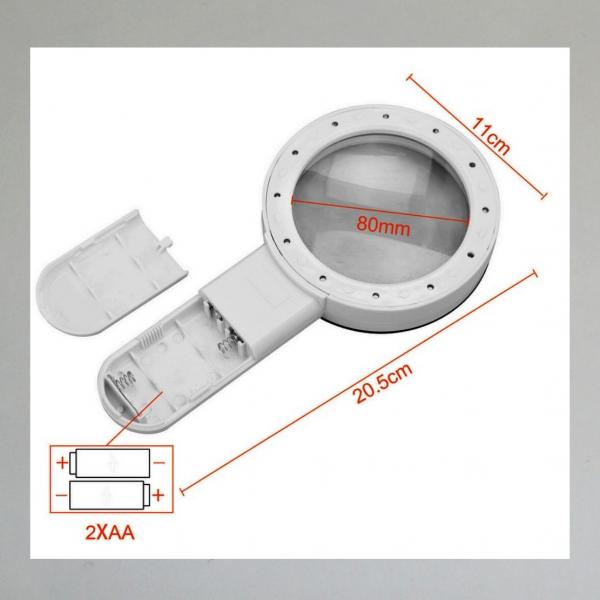 Lupe mit interner LED-Beleuchtung. Inkl. Batterien von Varta
