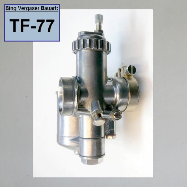 Bing-Vergaser Dichtungssatz mit angeschraubter Schwimmerkammer (stehend) (TF-77)---(weiche Dichtungen)