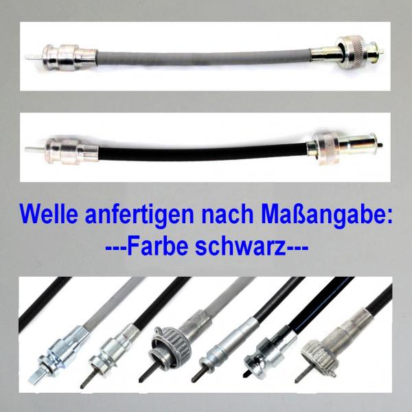 Tachowelle anfertigen nach Angabe: Standard-Anschlüsse/ schwarz/ bis 1000mm (1 Meter)