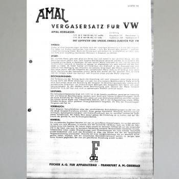 Amal Zweivergaser-Anlage für den VW Käfer, zweite Generation ab 1950