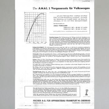 Amal Zweivergaser-Anlage für den VW Käfer, dritte Generation ab 1950