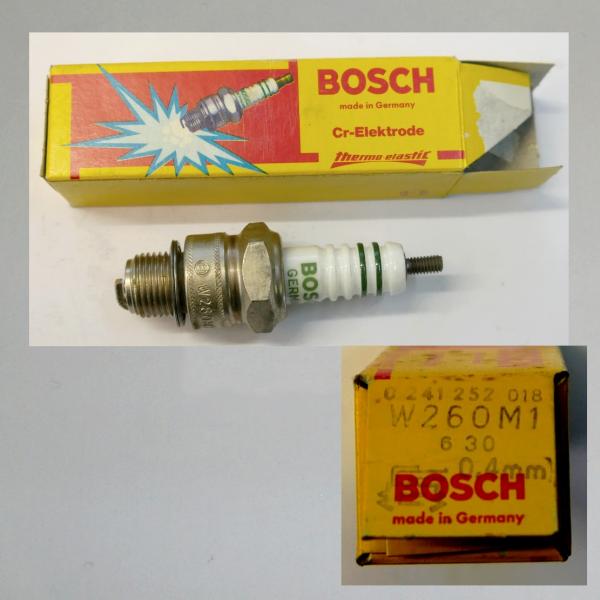 Zündkerze W260M1---M14x1,25---Wärmewert 260---Fabrikat Bosch (Original alt, OVP, NOS) 70er Jahre