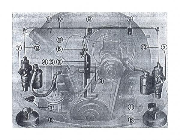 Amal Zweivergaser-Anlage für den VW Käfer, dritte Generation ab 1950
