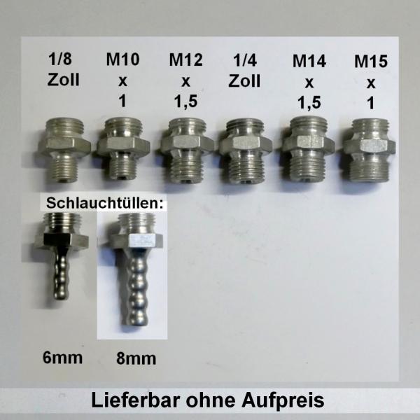 Benzinhahn AW "Systemhahn": 2-Filterhahn---tankseitig M16x1,5 links mit Überwurfmutter (Re/Li Gewinde)---SEHR SELTENE AUSFÜHRUNG---