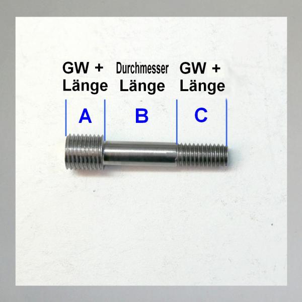 Adaptiver Stehbolzen/ Übermaß-Stehbolzen/ Sondermaß-Stehbolzen: 1 Stück