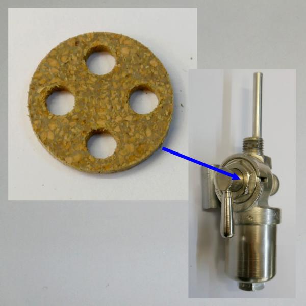 Benzinhahndichtung, Dichtung für Drehschieber an Benzinhahn von AW/ Frankfurter Modell, grosse Vorkriegsausführung (Menge: 5 Stück)