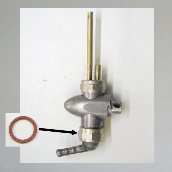 Benzinhahndichtung, Dichtung für Benzinhahn: Fiberdichtring f. Hahn mit Überwurfmutter M20x1 (BMW-Everbest, Unten)
