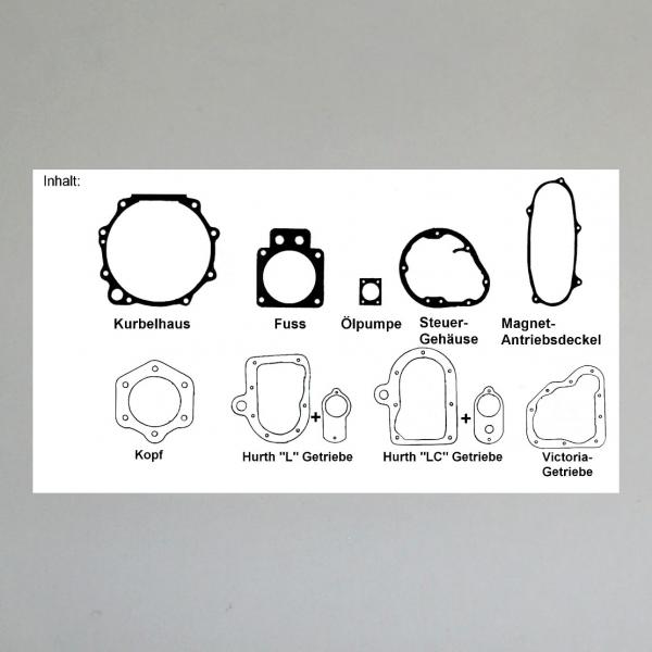 Dichtungssatz/ Motordichtungen für Victoria KR 50 S (OHV)---Komplettsatz (Motor: Sturmey Archer OHV 500)