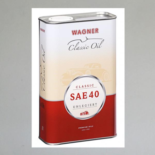 Wagner Classic SAE 40 unlegiert (Unlegiertes Einbereichs-Motoröl für den Betrieb ohne Ölfilter)---1 Liter---