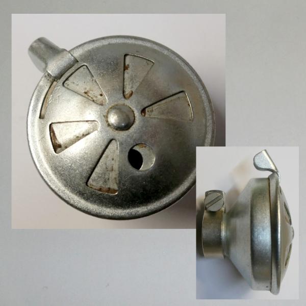 KNECHT Blech-Luftfilter, mit Klappe, Steckanschluss 20mm/ Aussend. 56mm, für Amal, Graetzin, Bing Vergaser 30er/40er Jahre---neu verzinkt---