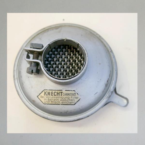 KNECHT Blech-Luftfilter mit Klappe, Anschluss: 40mm/ Aussendurchmesser 112mm---original erhalten und top Zustand---