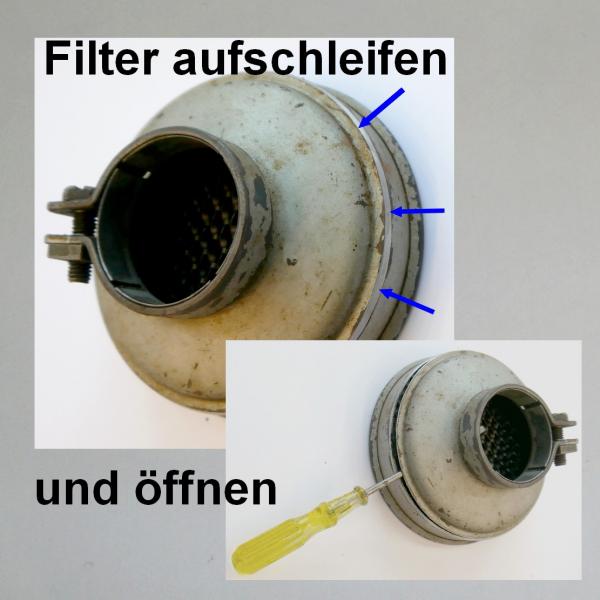 Stahlring zum Umbauen eines Luftfilters auf Zerlegbarkeit: Graetzin Luftilfter standard