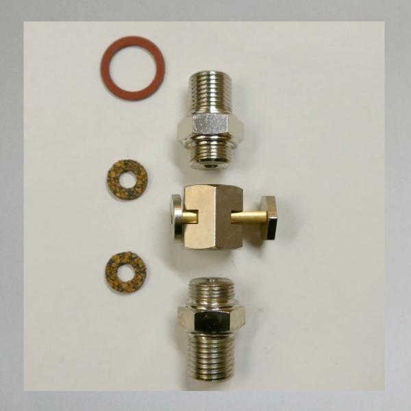 Schiebehahn-Bauteil: Gewindestutzen tankseitig: R/G/BSP 1/8 Zoll (ca 9,73mm)