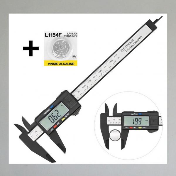 Schieblehre/ Messschieber digital aus Kunststoff, einfache Ausführung mit Fixierschraube