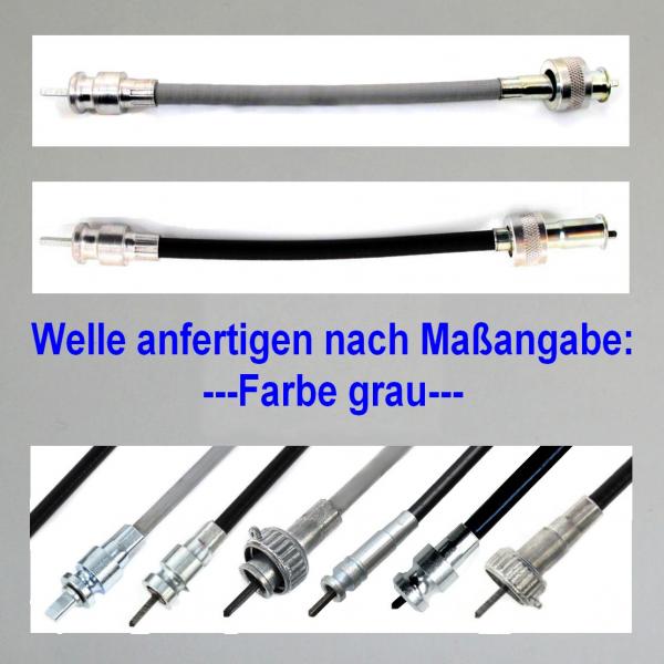 Tachowelle anfertigen nach Angabe: Standard-Anschlüsse/ grau/ bis 1000mm (1 Meter)