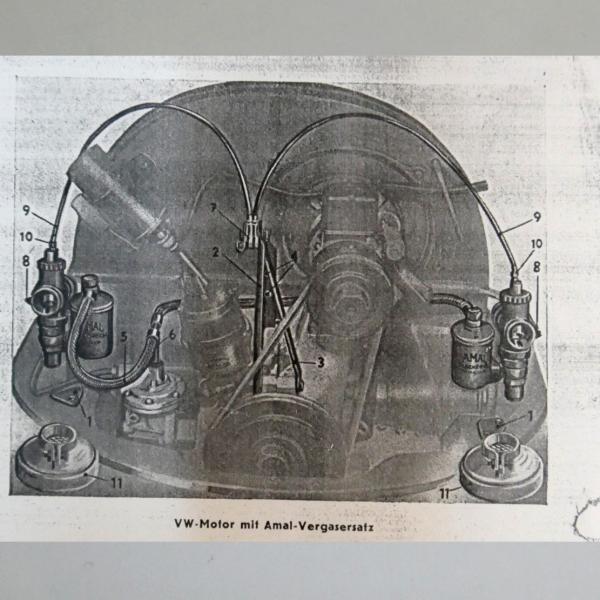 Amal Zweivergaser-Anlage für den VW Käfer, zweite Generation ab 1950